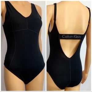 CALVIN KLEIN Black Cutout Bodysuit
